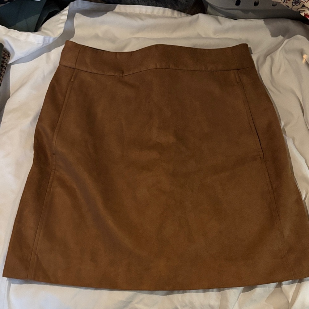 J. Crew Factory Faux Suede Tan Mini Skirt